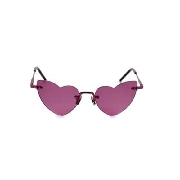Saint Laurent Heart Shaped Pink Sunglasses. main image 8